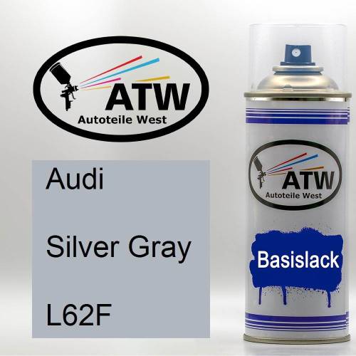 Audi, Silver Gray, L62F: 400ml Sprühdose, von ATW Autoteile West.